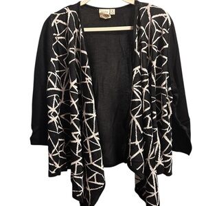 Truth + Style Black and White Abstract Cardigan